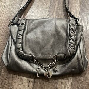 Charm bracelet silver mini crossbody bag clutch nine co Y2K crown lock key